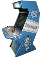 86 2-player, rhoads arcade, sports, basketball, lighted, tron joystick, blue buttons, white buttons, orange trackball, tar heels, blue