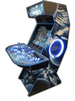 80 4-player, mame, space, lighted, blue, blue buttons, blue trackball, led lights