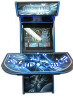 79 4-player, mame, space, lighted, blue, blue buttons, blue trackball, led lights