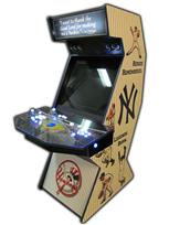 78 2-player, white buttons, blue buttons, lighted, blue trackball, sports, baseball, yankees