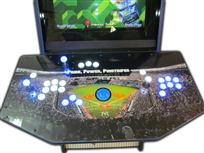 77 2-player, white buttons, blue buttons, lighted, blue trackball, sports, baseball, yankees