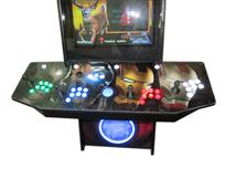 62 4-player, iron man, lighted, led lights, green buttons, blue buttons, blue trackball, red buttons, white buttons, spinner