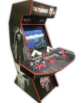 561 4-player, red buttons, lighted, black trackball, red trim, punisher, skull