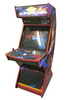 603 2-player, blue buttons, red buttons, blue trackball, red trim, spinner, supercade