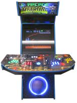 791 4-player, yellow buttons, green buttons, blue buttons, red buttons, lighted, blue trackball, blue trim, black trim, arcade, metroid