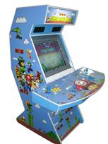 3 4-player, mario, blue, yellow buttons, red buttons, blue buttons, green buttons, white trackball