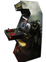 21 2-player, warhammer, red buttons, black trackball, tron joystick, spinner, black, red