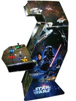 20 4-player, star wars, lighted, green buttons, blue buttons, red buttons, orange buttons, blue trackball, spinner