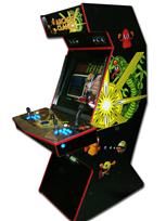 15 2-player, arcade classics, lighted, blue buttons, blue trackball, tron joystick, spinner, black