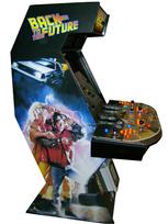 11 4-player, back to the future, lighted, orange buttons, orange trackball, blue buttons, flux capacitor 