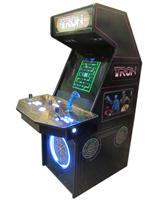 144 2-player, tron, lighted, led lights, blue buttons, white buttons, white trackball, tron joystick, spinner