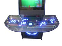 608 4-player, blue buttons, lighted, blue trackball, blue trim, tron, black