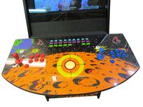 626 2-player, yellow buttons, blue buttons, red buttons, orange trackball, black trim, retro arcade
