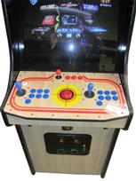 1048 2-player, blue buttons, red buttons, red trackball, black trim, arcade classic
