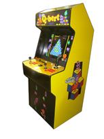 1059 2-player, red buttons, black buttons, black trackball, black trim, tron joystick, spinner, classic arcade, q bert