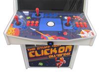 1066 2-player, blue buttons, red buttons, orange buttons, white trackball, white trim, google arcade