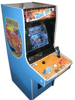 162 2-player, donkey kong, lighted, blue buttons, white trackball, red buttons, tron joystick, spinner, blue, coin door