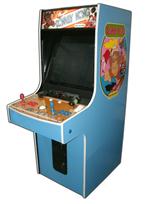 110 2-player, donkey kong, coin door, red buttons, blue buttons, blue, white trackball
