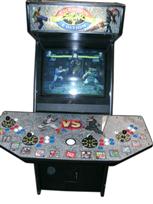 115 4-player, street fighter, red buttons, white buttons, blue buttons, white trackball, coin door