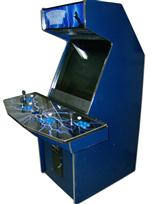 147 4-player, the ranch arcade, blue buttons, blue trackball, lightning, blue, coin door
