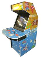 190 2-player, mirth arcade, blue, yellow, orange buttons, orange trackball