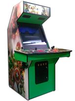 183 4-player, green buttons, red buttons, orange buttons, green trackball, marvel, zombies, green, coin door
