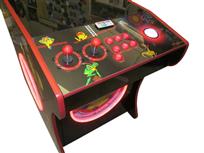 531 2-player, lighted, led lights, red buttons, white trackball, dual trackballs