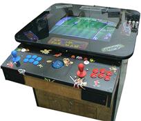 206 2-player, arcade classics, blue buttons, red buttons, blue trackball, woodgrain