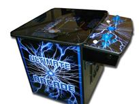 205 2-player, blue buttons, blue trackball, coin door, ultimate arcade, lightning