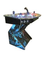 306 4-player, world of warcraft, blue buttons, orange trackball, red buttons, tron joystick, spinner, lighted