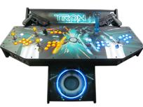 289 4-player, tron, led lights, lighted, yellow buttons, blue buttons, clear trackball, tron joystick, spinner