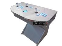 285 2-player, silver, lighted, blue buttons, blue trackball