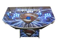 618 2-player, blue buttons, lighted, blue trackball, black trim, white trim, super arcade, sperman