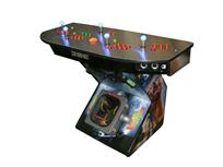 637 4-player, yellow buttons, green buttons, red buttons, orange buttons, lighted, orange trackball, black trim, back to the future