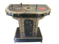 806 2-player, red buttons, black buttons, black trackball, gold trim, gold and black machine