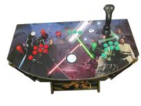 816 2-player, green buttons, red buttons, white trackball, gold trim, tron joystick, spinner, star wars