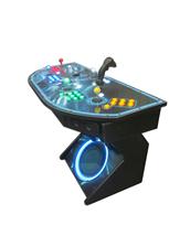 872 4-player, yellow buttons, green buttons, blue buttons, red buttons, lighted, blue trackball, black trim, tron joystick, spinner, insane, blue
