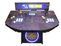 975 2-player, white buttons, lighted, clear trackball, purple trim, tron joystick, spinner, vikings football