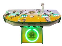983 4-player, green buttons, white buttons, lighted, white trackball, green trim, white trim, tron joystick, seattle sonics basketball