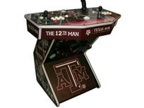 242 2-player, texas a&m, white buttons, red buttons, white trackball, tron joystick, spinner