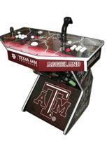 241 2-player, texas a&m, white buttons, red buttons, white trackball, tron joystick, spinner