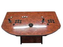 359 2-player, wood grain, black buttons, black trackball, white buttons