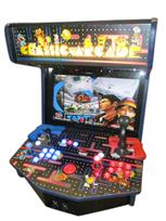 370 2-player, pacman, lighted, blue buttons, red buttons, tron joystick, black, spinner