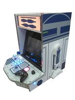 774 2-player, blue buttons, lighted, red trackball, silver trim, spinner, star wars