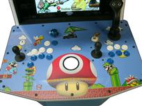 382 2-player, mario, blue, tron joystick, spinner, blue buttons, white buttons, white trackball