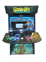 455 4-player, scooby doo, lighted, green buttons, blue buttons, red buttons, yellow buttons, white trackball, tron joystick, spinner, led lights