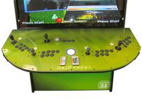 784 4-player, black buttons, clear trackball, black trim, spinner, green 