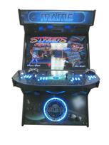 820 4-player, blue buttons, lighted, blue trackball, black trim, tron joystick, mame