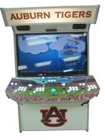 877 4-player, white buttons, lighted, green trackball, grey trim, auburn tigers, players