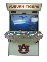 878 4-player, white buttons, lighted, red trackball, grey trim, auburn tigers, players